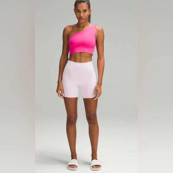 NWT Lululemon Align Asymmetrical Sports Bra  Sonic Pink Color Size 12 A/B - Picture 4 of 9
